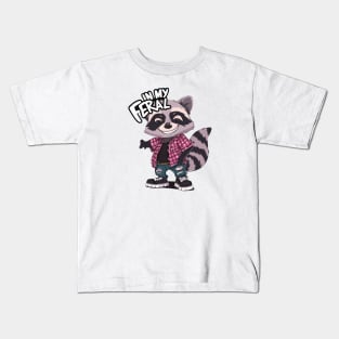 90's IN MY FERAL ERA COOL RACCOON Kids T-Shirt